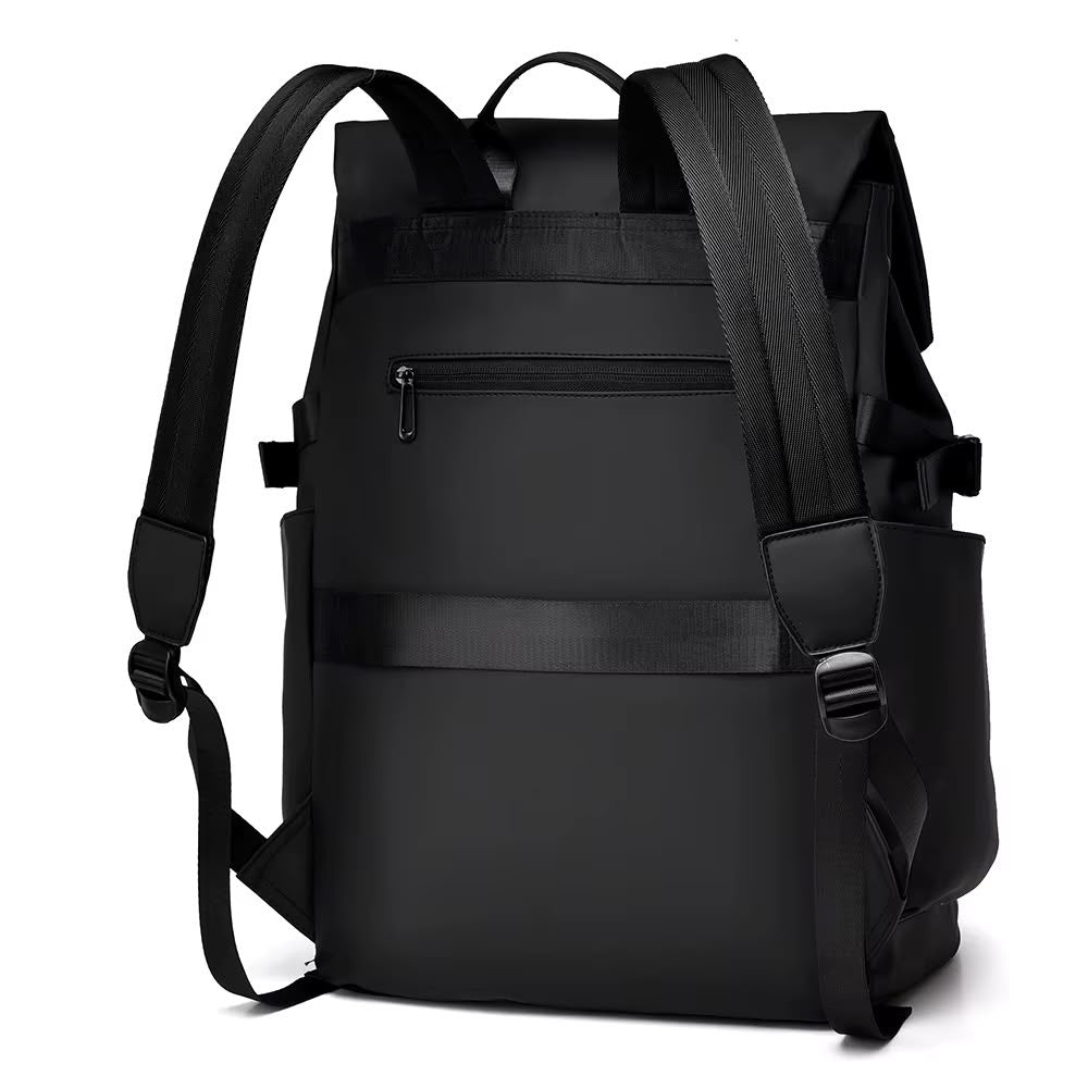 Grey Tactical Waterproof Backpack - Back View