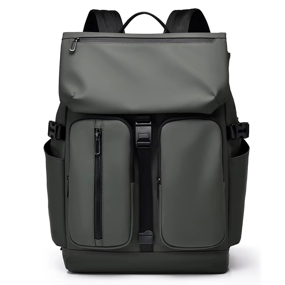Grey Tactical Waterproof Backpack - Front View