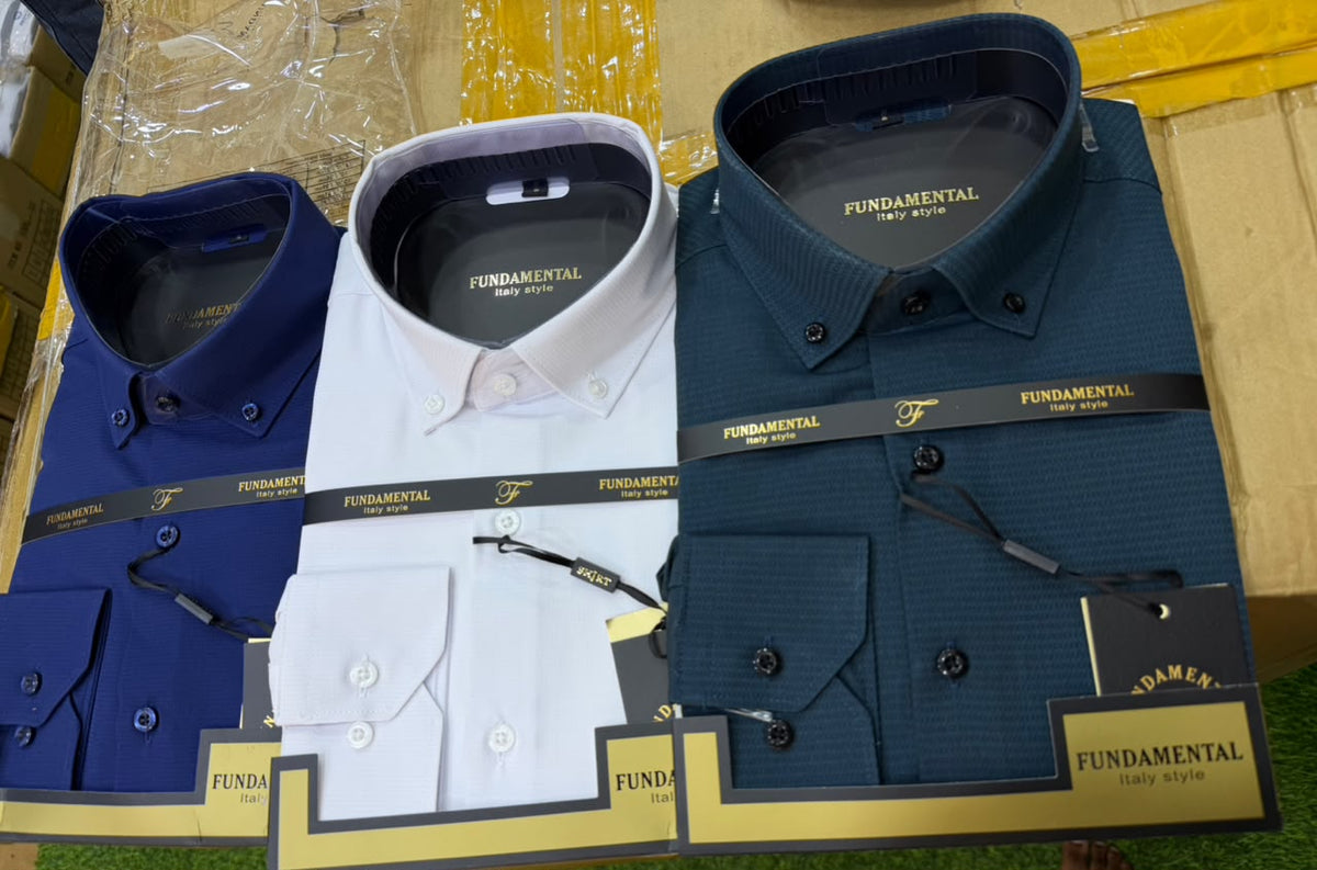 Fundamental Italy Style Dress Shirts Pack of 3 - Flat Lay