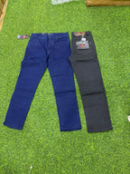 Two V9 Star Jeans in navy blue and charcoal black shown full length