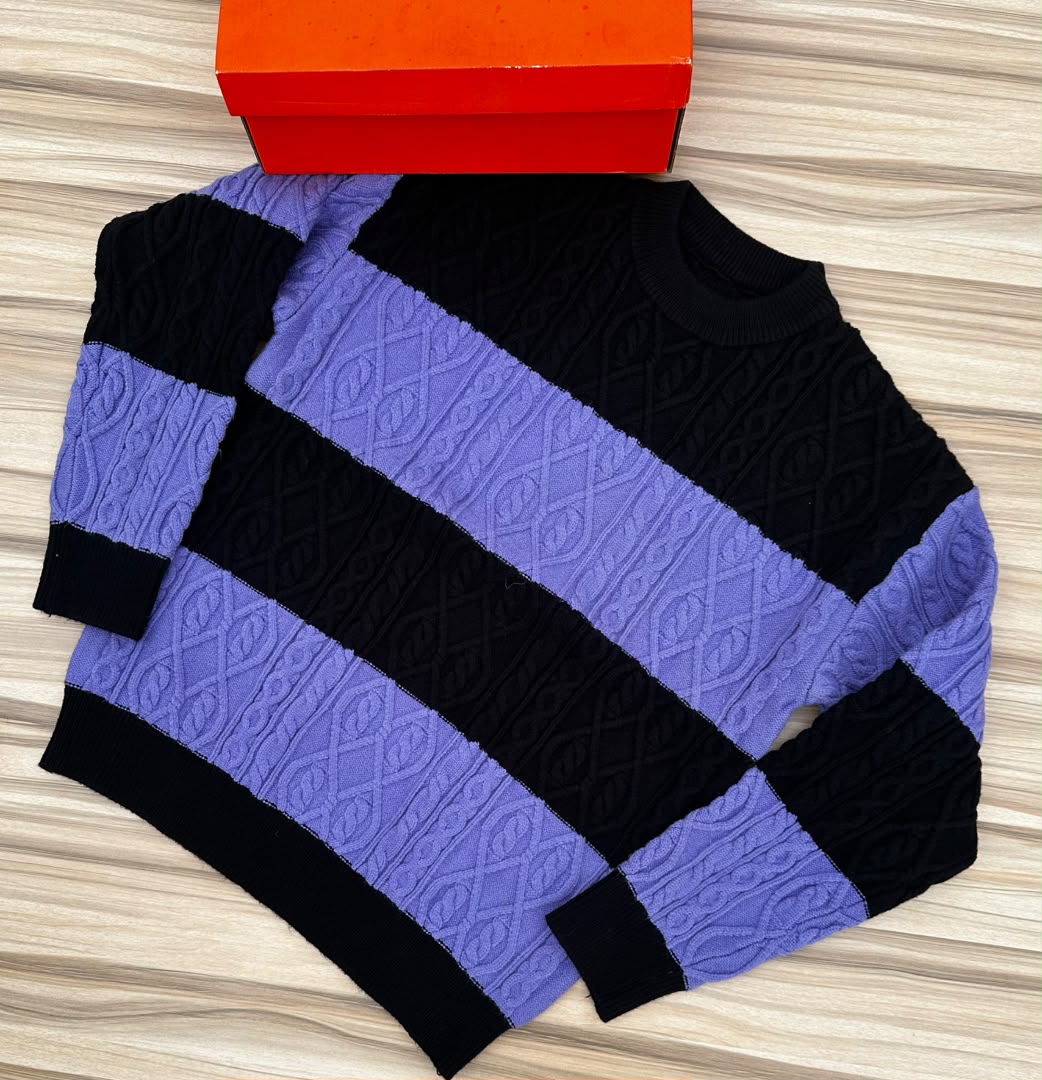 Men's Black & Light Blue Colorblock Knit Sweater – Denim Collar