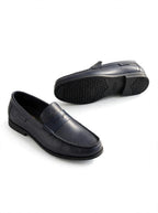 Clarks Navy Blue Penny Loafers - Lifestyle