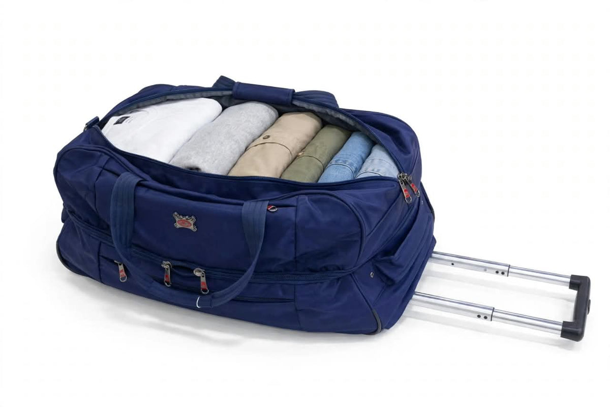 Oxford smooth Double pocket  3-in-1 Trolley Duffle Wheeled Waterproof Bag