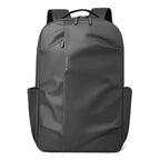 Black Minimalist Backpack with Vertical Front Zip