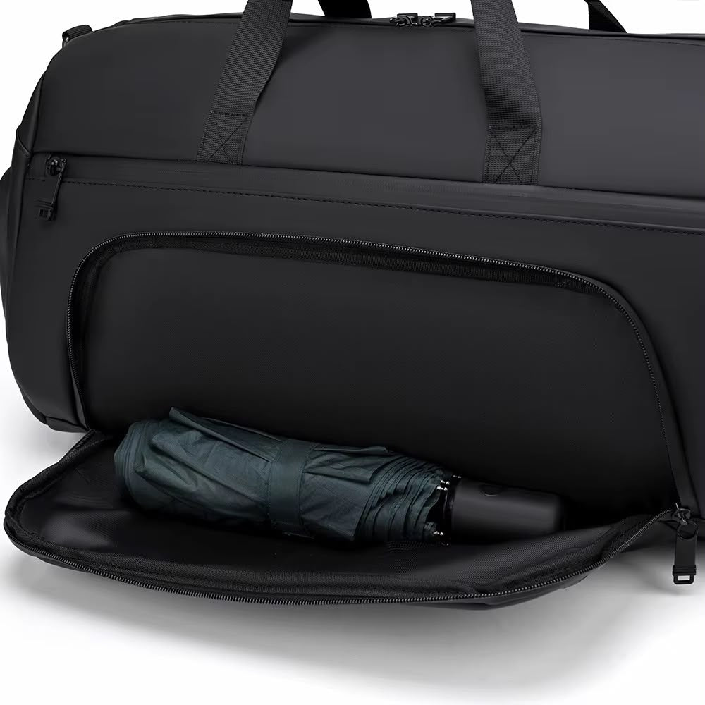 Black Travel & Gym Duffel Bag with Shoe Compartment