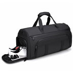 Black Travel & Gym Duffel Bag with Shoe Compartment
