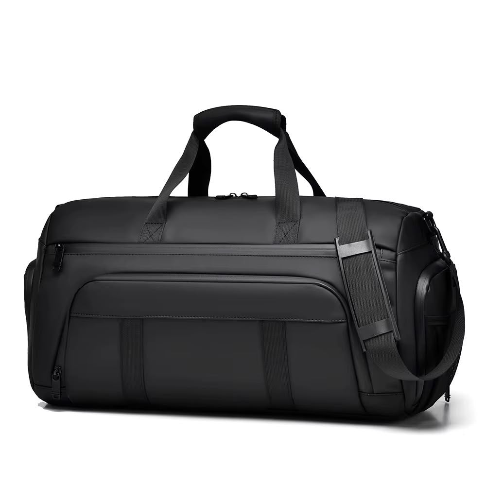 Black Travel & Gym Duffel Bag with Shoe Compartment