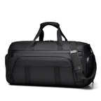 Black Travel & Gym Duffel Bag with Shoe Compartment