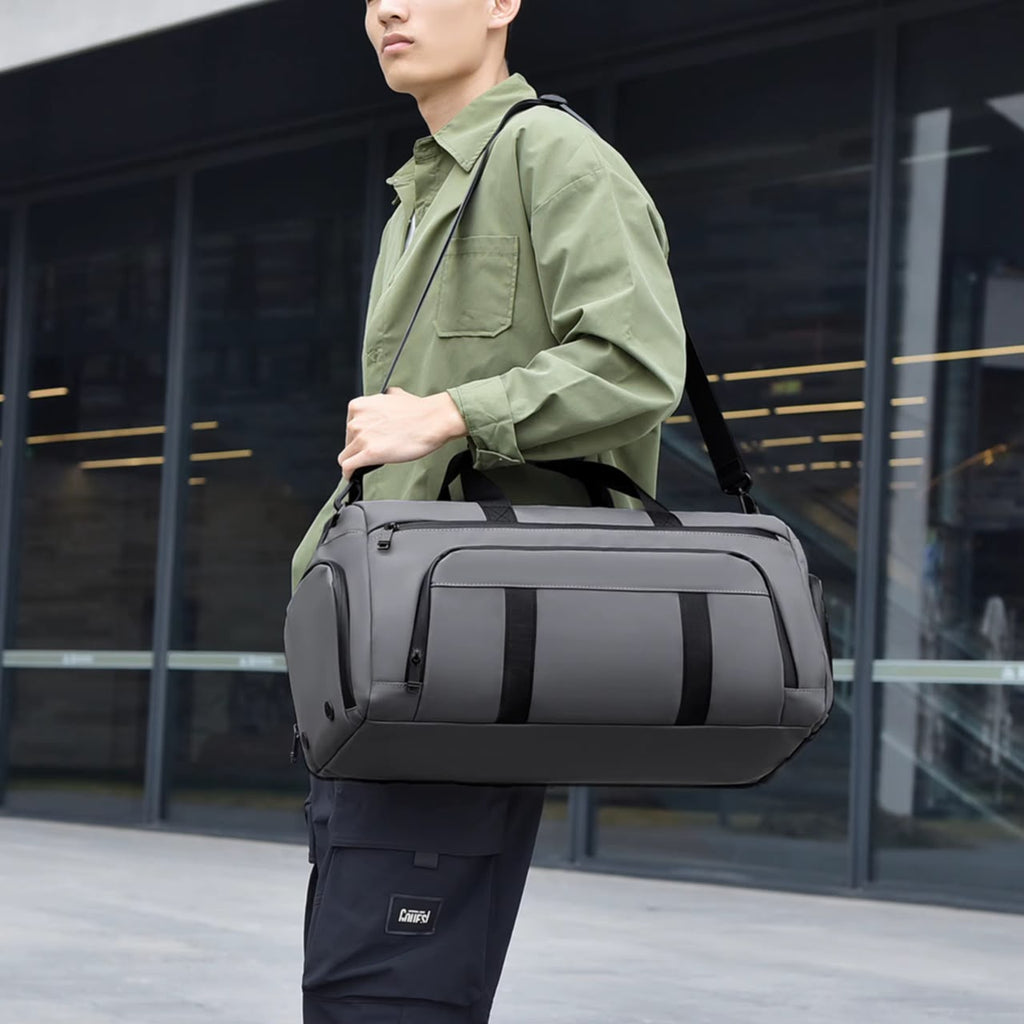 Travel & Gym Duffel Bag – Olive & Grey