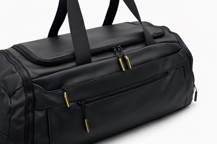 Black Gym & Travel Duffle Bag with Shoe Compartment