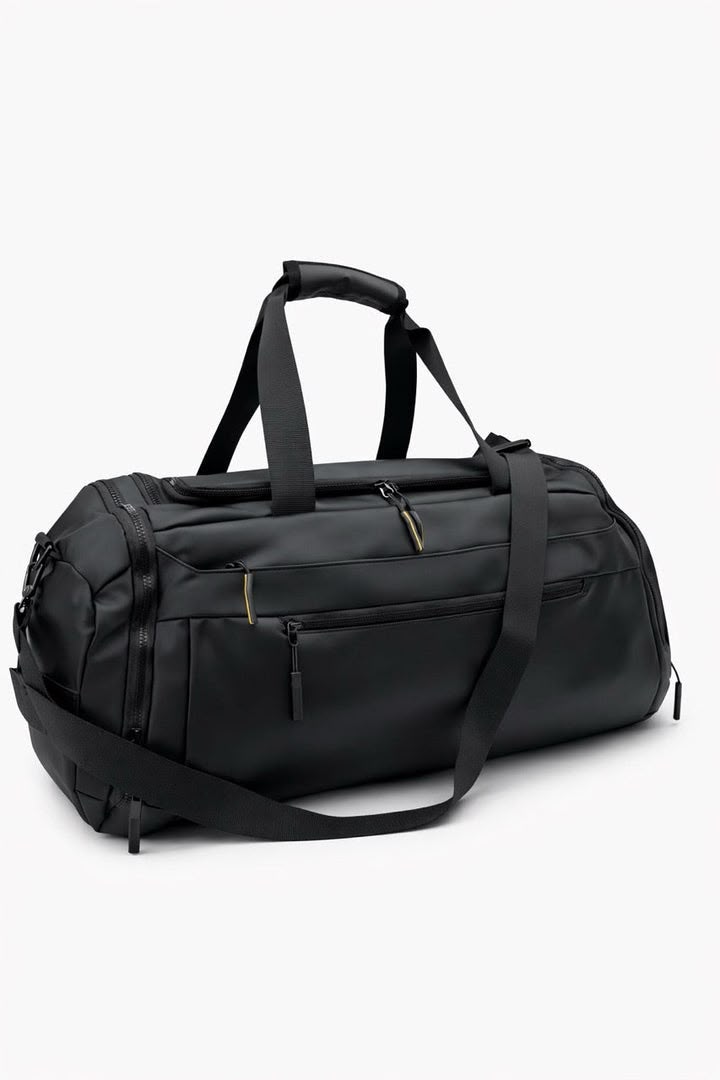 Black Gym & Travel Duffle Bag with Shoe Compartment