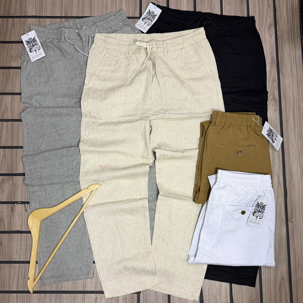 Men’s Elastic-Waist Drawstring Trousers – Each color