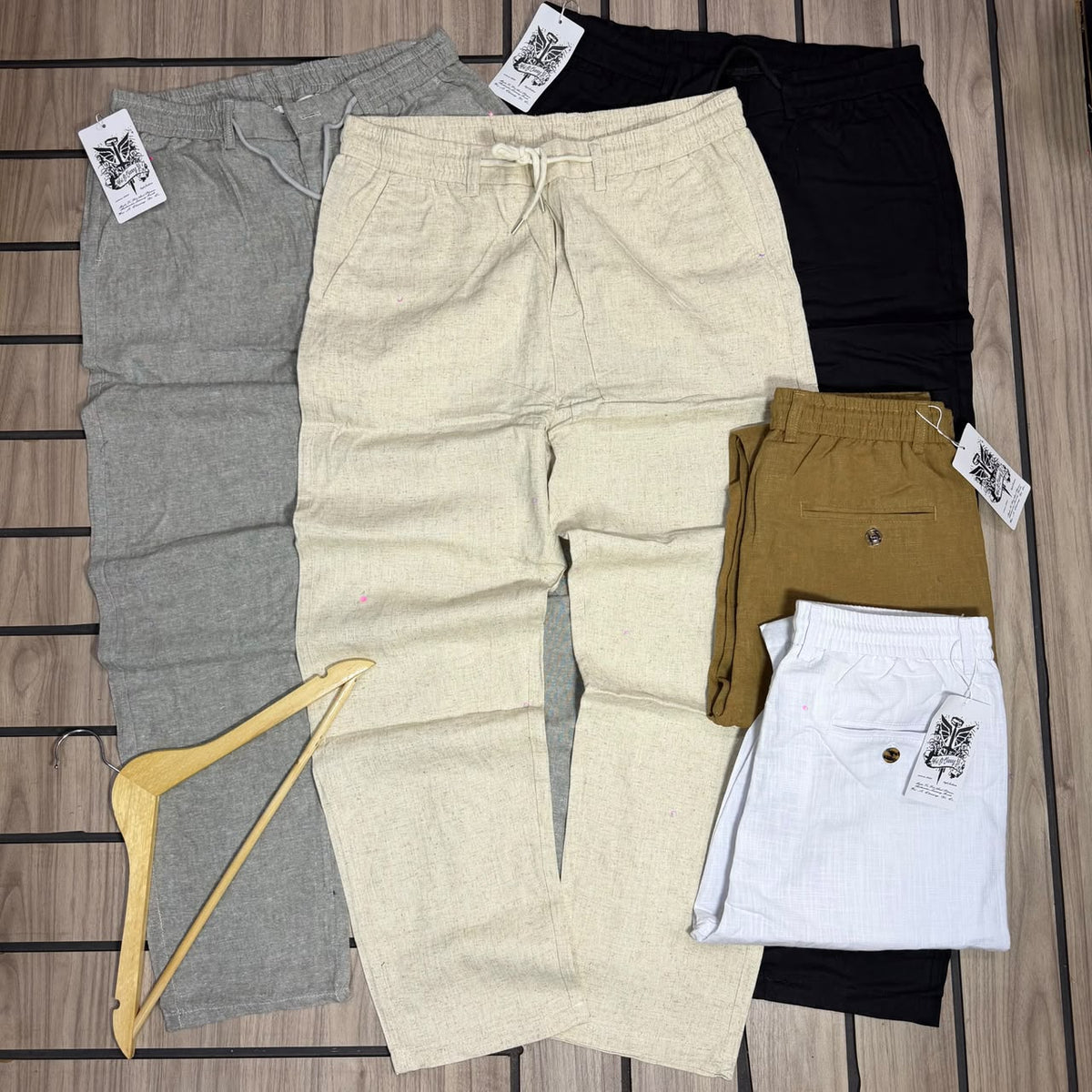 Men’s Elastic-Waist Drawstring Trousers – Each color