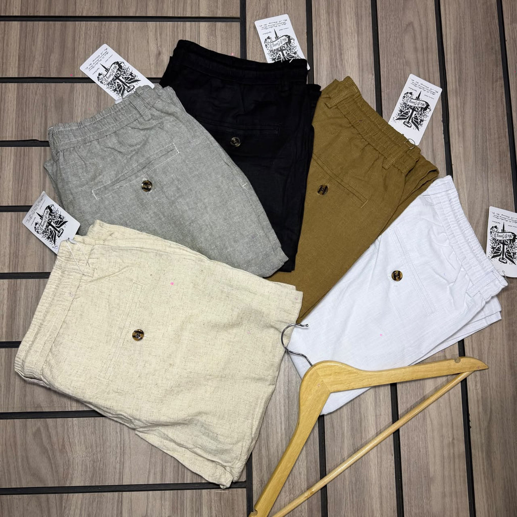 Men’s Elastic-Waist Drawstring Trousers – Each color