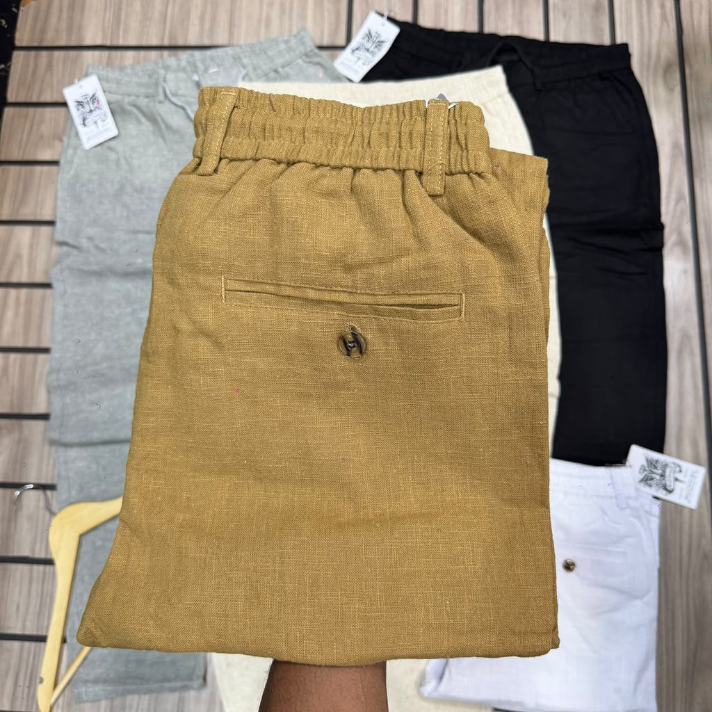 Men’s Elastic-Waist Drawstring Trousers – Each color