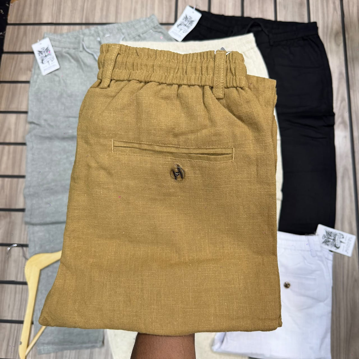 Men’s Elastic-Waist Drawstring Trousers – Each color