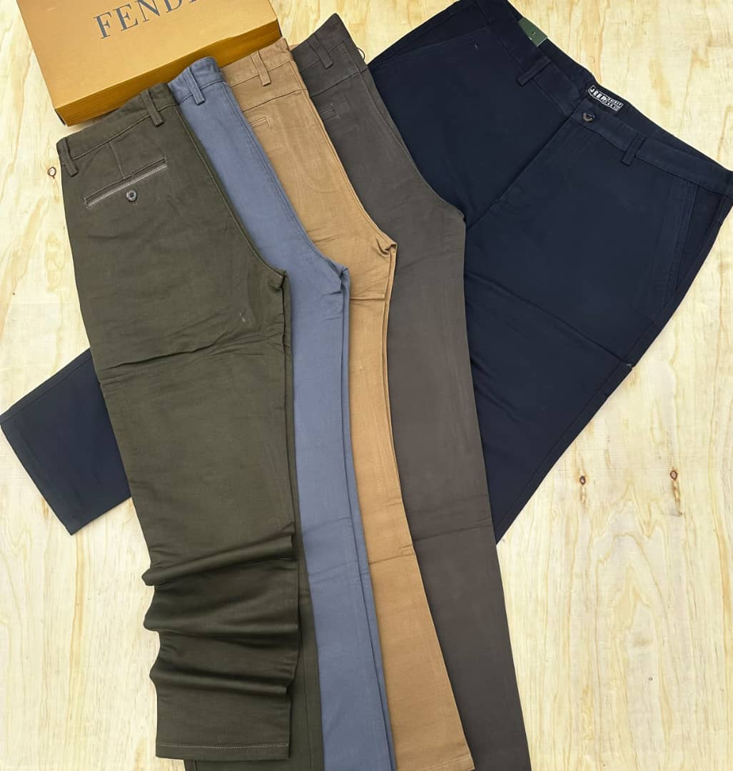 Original photo of men's chinos in five colours
