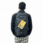 Black Backpack – Back View – White Background