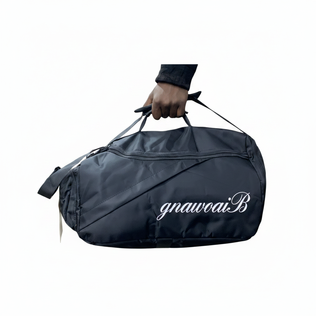Black Duffel Bag – White Background
