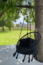 Black Macramé Chair – Shaded Outdoor