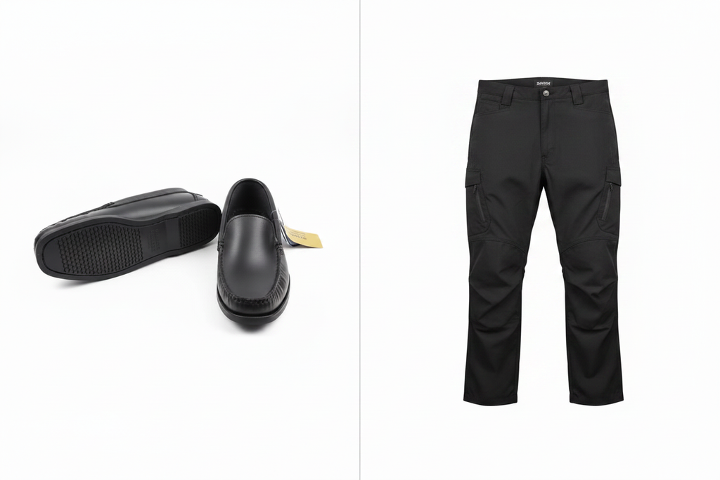 Black Sebago + Black Cargo Pants Combo - Full Length