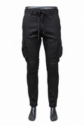 Black Tactical Cargo Pants - White Background