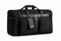Black travel bag on a pure white background