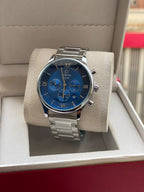 Blue Dial Silver-Tone Bracelet Watch