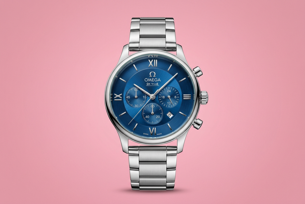 Blue Dial Silver-Tone Bracelet Watch