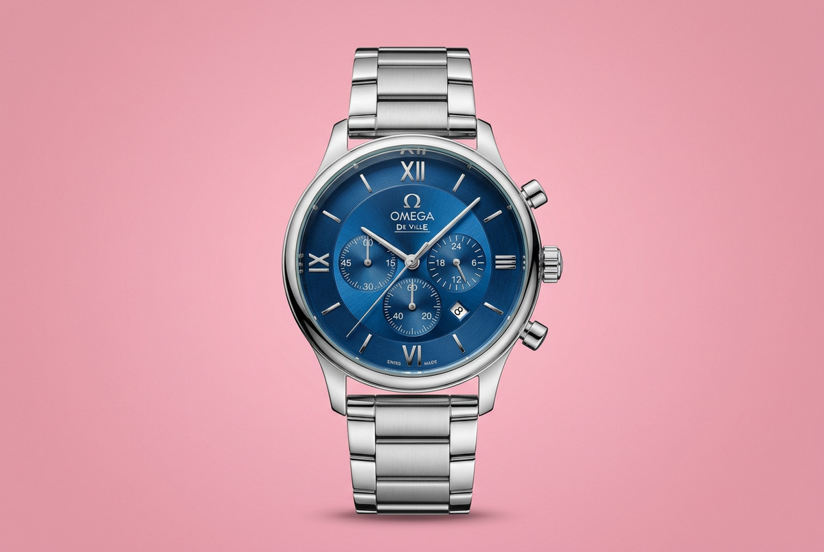 Blue Dial Silver-Tone Bracelet Watch