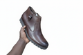 Brown Buckle Boot - White Background