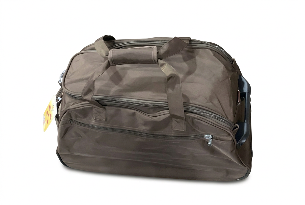 Brown Wheeled Travel Bag with Telescopic Handle
