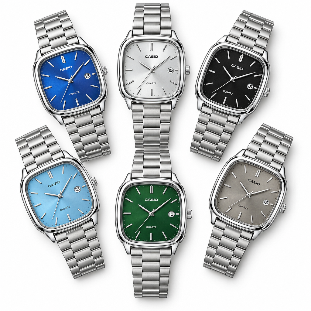 Casio Square Dial Silver Bracelet Watch -Multi Designs