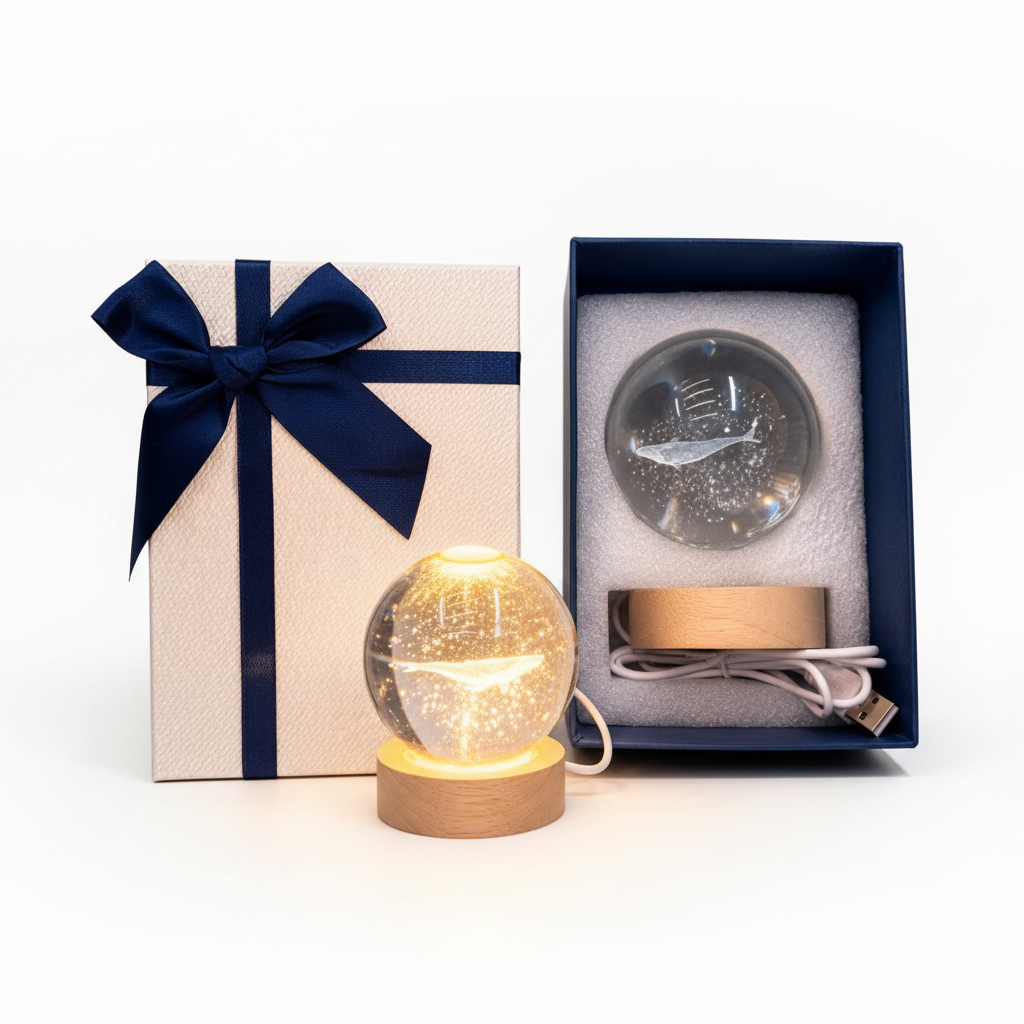 Crystal Ball Lamp - AI White BG