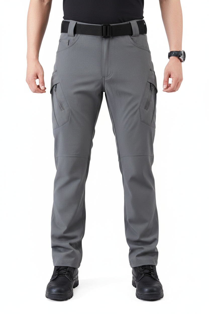 Grey Tactical Cargo Pants - Front Facing Corrected