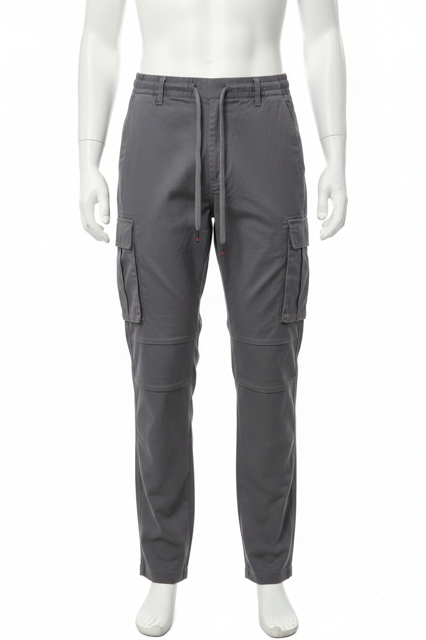Grey Tactical Cargo Pants - Mannequin White Background