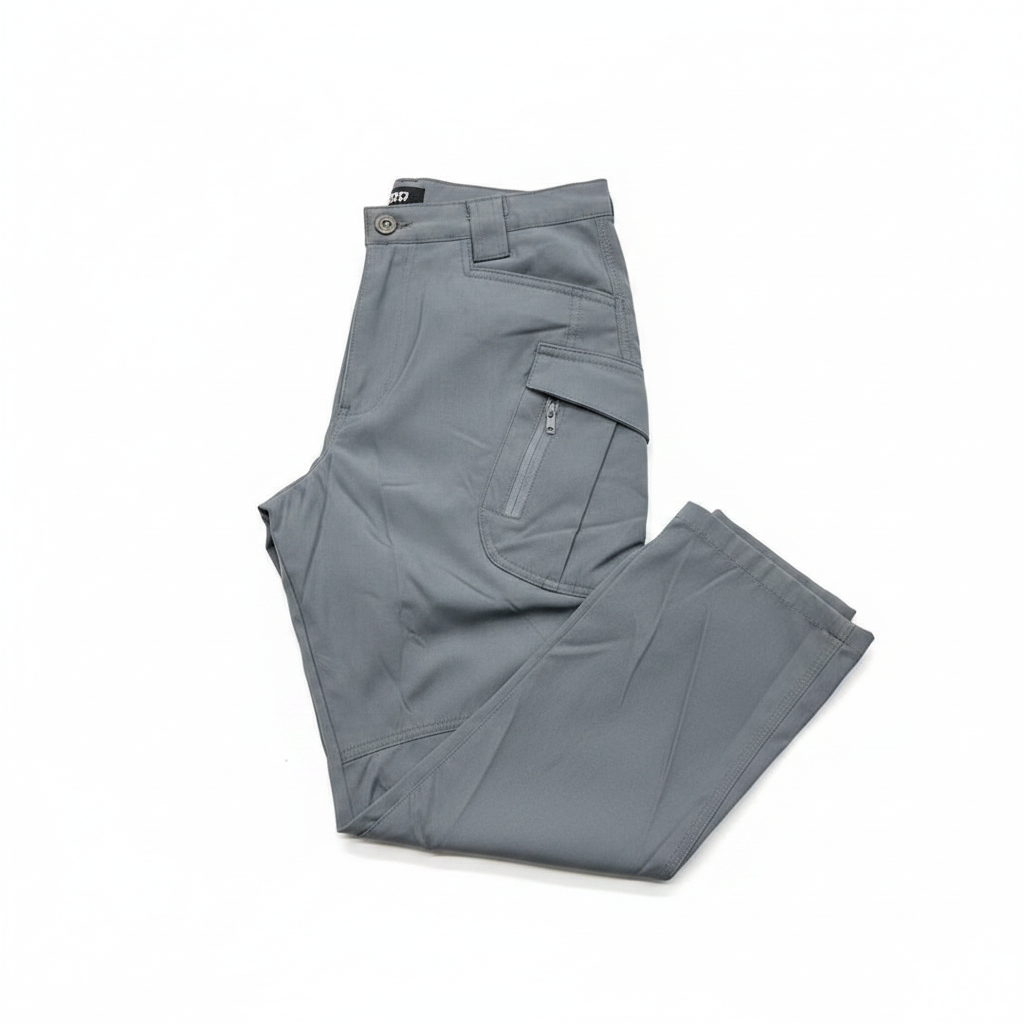 Grey Tactical Cargo Pants - White Background