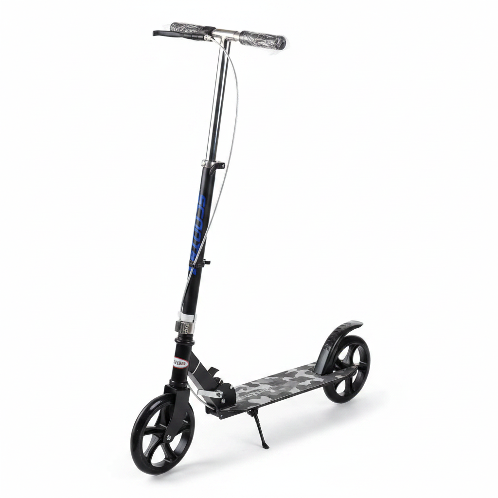 Foldable Kick Scooter black grey camo on white background