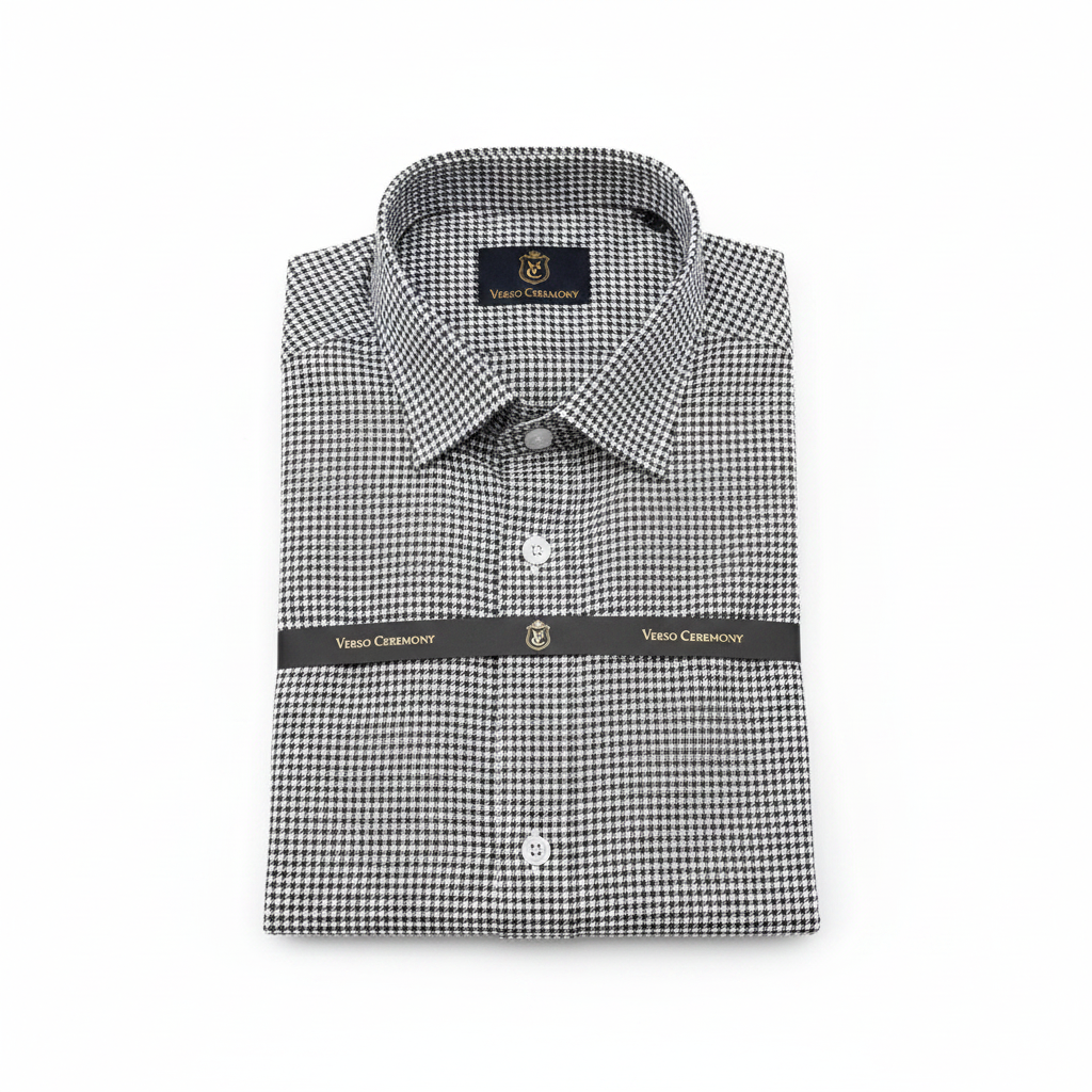 Monza Italy Houndstooth Shirt - White Background