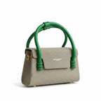 Fashion & Bags Leather Mini Top Handle Bag Green - White Background