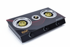 RAF 3-Burner Glass Top Gas Cooker - white background