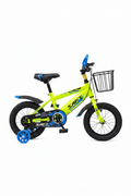 Green Yellow SAFT Kids Bicycle white background