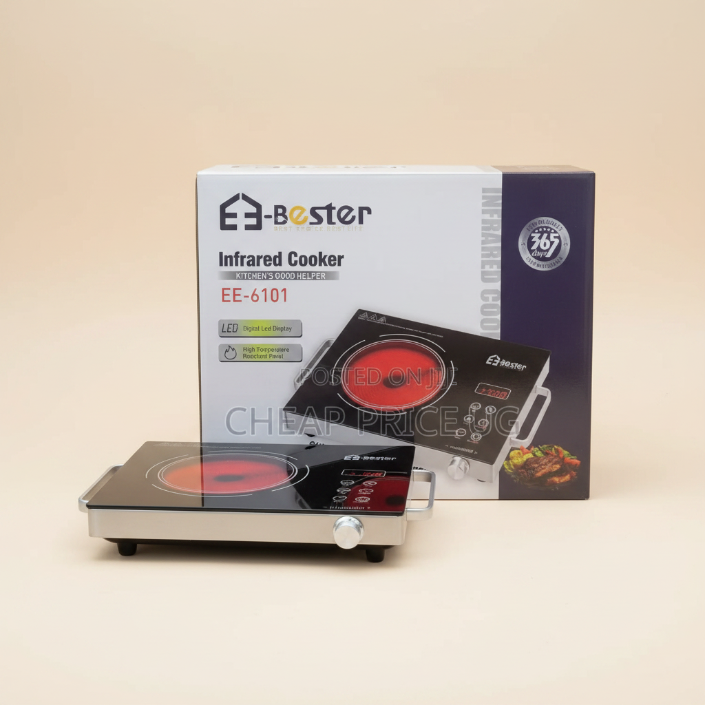 EE-Bester EE-6101 infrared cooker with box - cream background