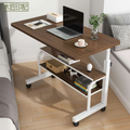 Brown Adjustable Laptop Desk - White Frame