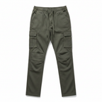 Olive Green Tactical Cargo Pants - Flat Lay