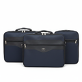 Navy Blue Fabric Document Briefcase Bag