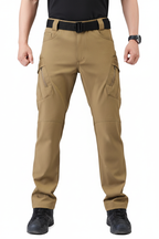 Men's Tan Tactical Cargo Pants - Full Length Front