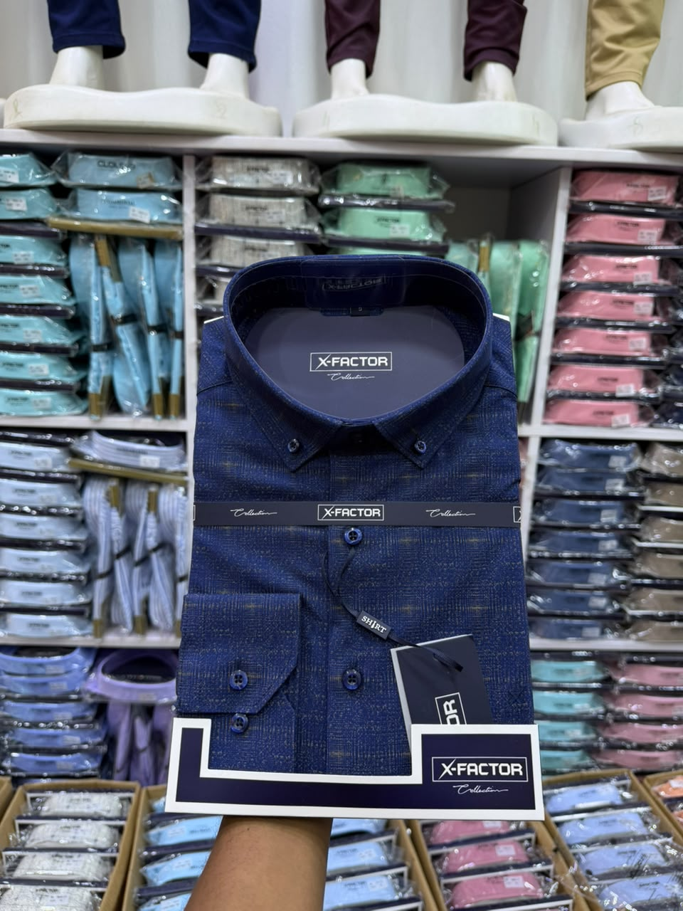 X-Factor Navy Texture Formal Shirt original