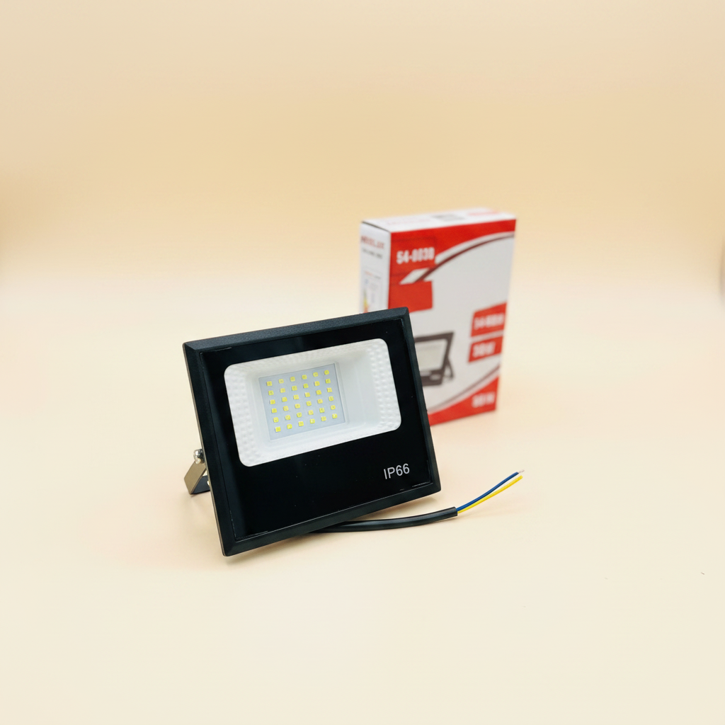 Neelux 30W LED flood light with box - cream background