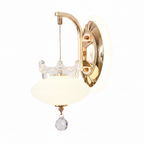 WL-0042 gold crown crystal wall bracket light - white background render